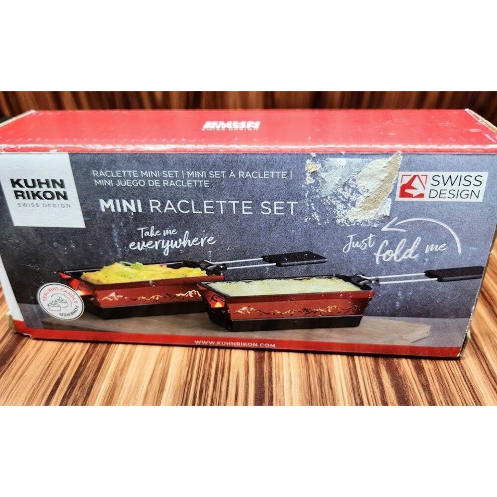 Kuhn Rikon Mini Raclette Set Portable Tabletop Cheese Melter Swiss Cooker